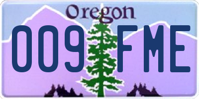 OR license plate 009FME