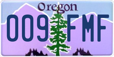 OR license plate 009FMF