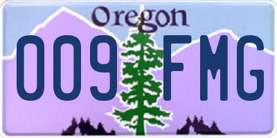 OR license plate 009FMG