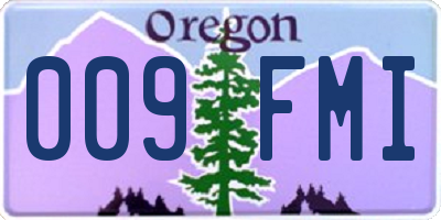 OR license plate 009FMI