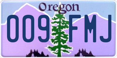 OR license plate 009FMJ