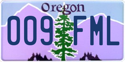 OR license plate 009FML