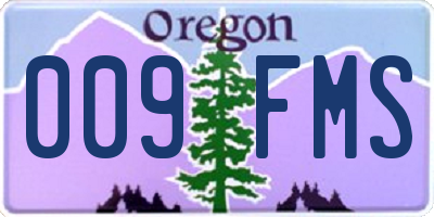 OR license plate 009FMS