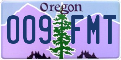 OR license plate 009FMT