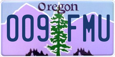 OR license plate 009FMU