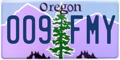 OR license plate 009FMY