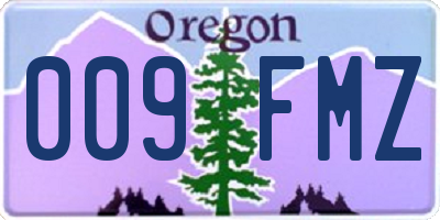 OR license plate 009FMZ