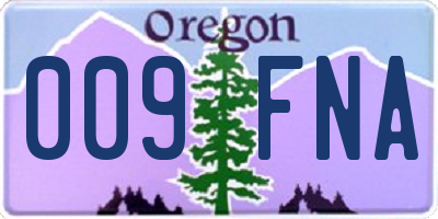 OR license plate 009FNA