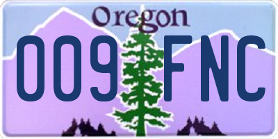 OR license plate 009FNC