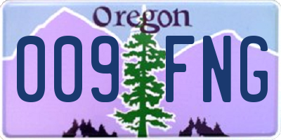 OR license plate 009FNG