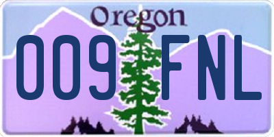 OR license plate 009FNL