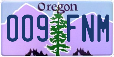 OR license plate 009FNM