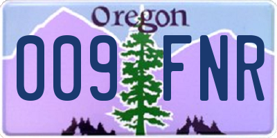 OR license plate 009FNR