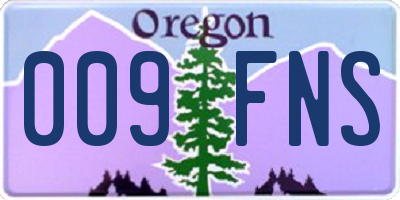 OR license plate 009FNS