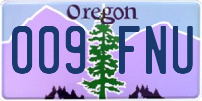 OR license plate 009FNU