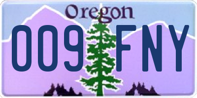 OR license plate 009FNY