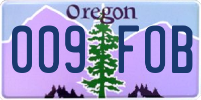 OR license plate 009FOB