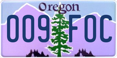 OR license plate 009FOC