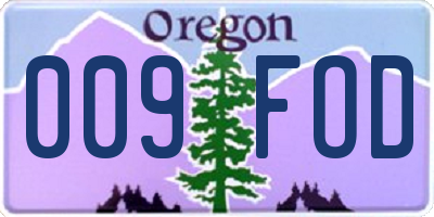 OR license plate 009FOD