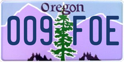 OR license plate 009FOE