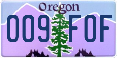 OR license plate 009FOF