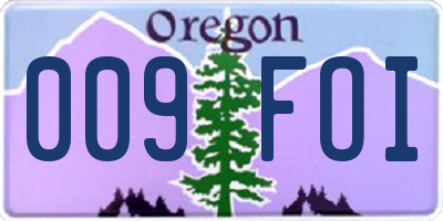 OR license plate 009FOI