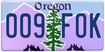 OR license plate 009FOK
