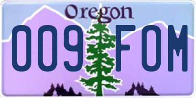 OR license plate 009FOM