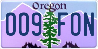 OR license plate 009FON