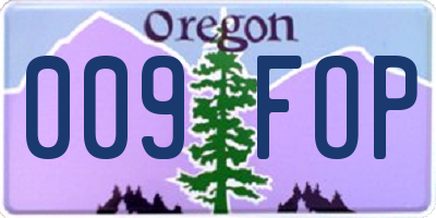 OR license plate 009FOP