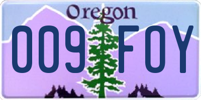 OR license plate 009FOY