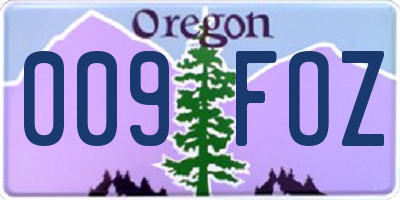 OR license plate 009FOZ