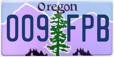 OR license plate 009FPB