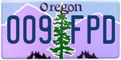 OR license plate 009FPD