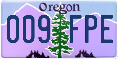 OR license plate 009FPE