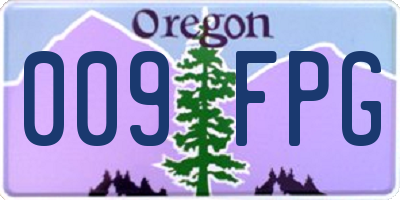 OR license plate 009FPG