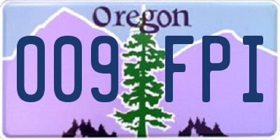OR license plate 009FPI
