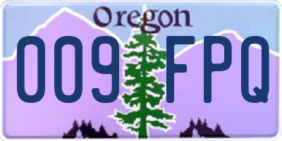 OR license plate 009FPQ