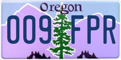 OR license plate 009FPR