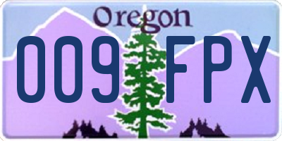 OR license plate 009FPX
