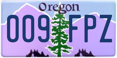 OR license plate 009FPZ