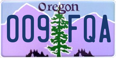 OR license plate 009FQA