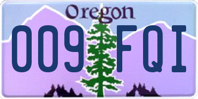 OR license plate 009FQI