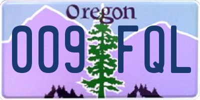 OR license plate 009FQL