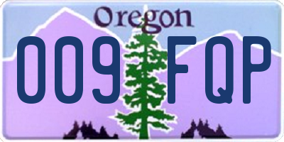 OR license plate 009FQP
