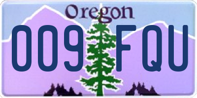 OR license plate 009FQU