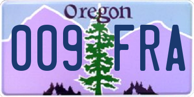 OR license plate 009FRA