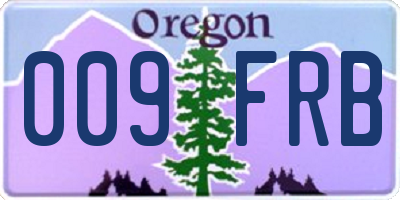 OR license plate 009FRB