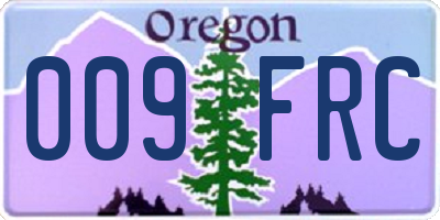 OR license plate 009FRC