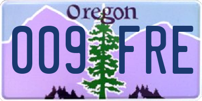 OR license plate 009FRE